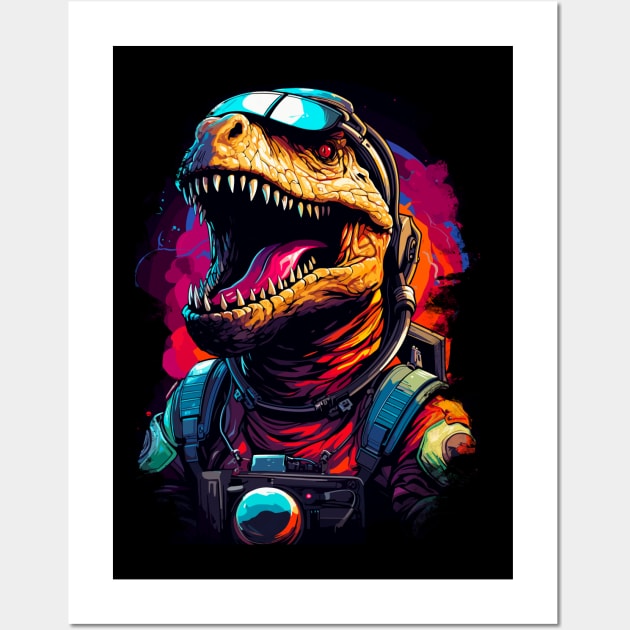 Dinosaurs In Space, Rex Cosmo Explorer. Wall Art by ForAnyoneWhoCares